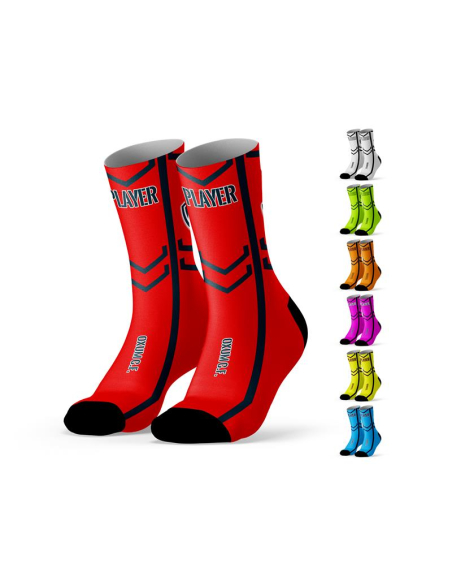 Roma Socks. Custom Sports Socks with Name, Crest, and Team Name.