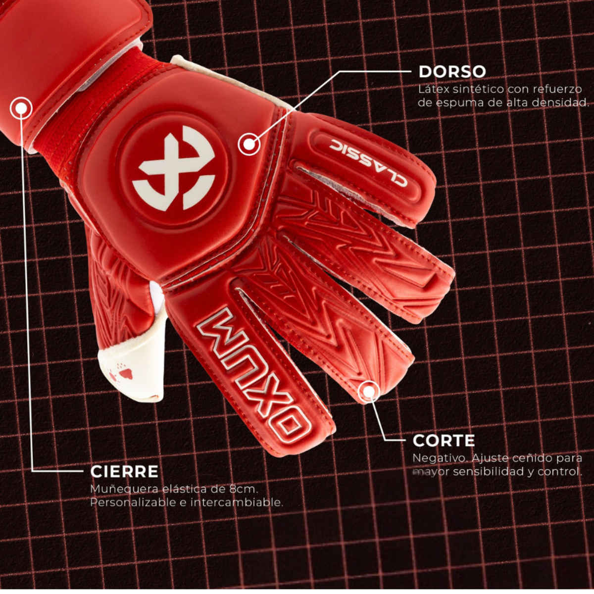 GUANTI ROSSI CLASSICI PERSONALIZZABILI
