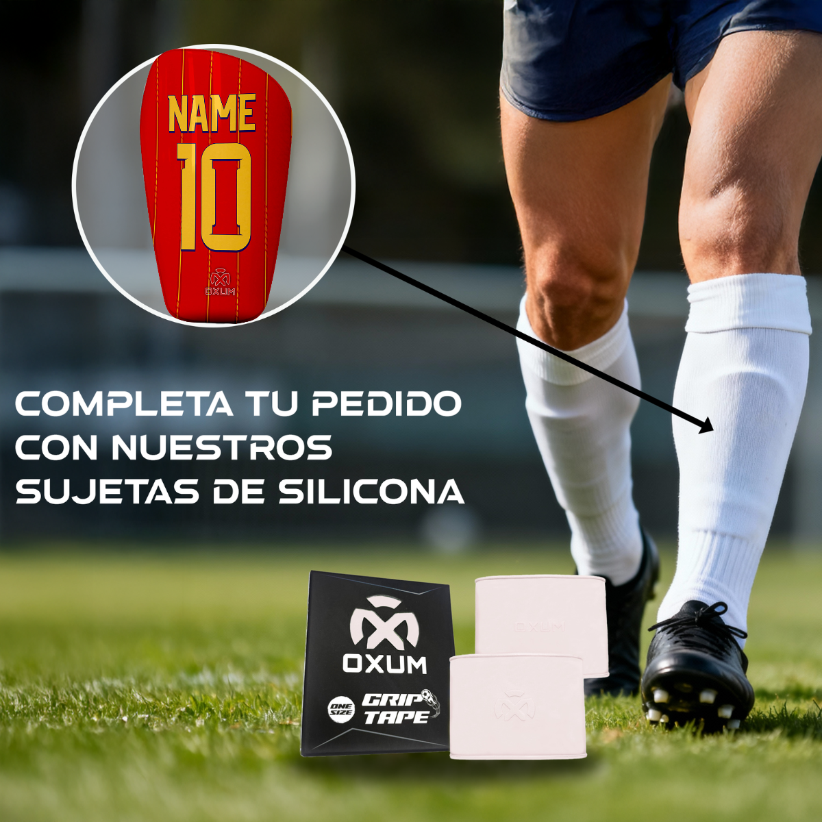 ONE NATION ESPINILLERAS DE FÚTBOL PERSONALIZADAS