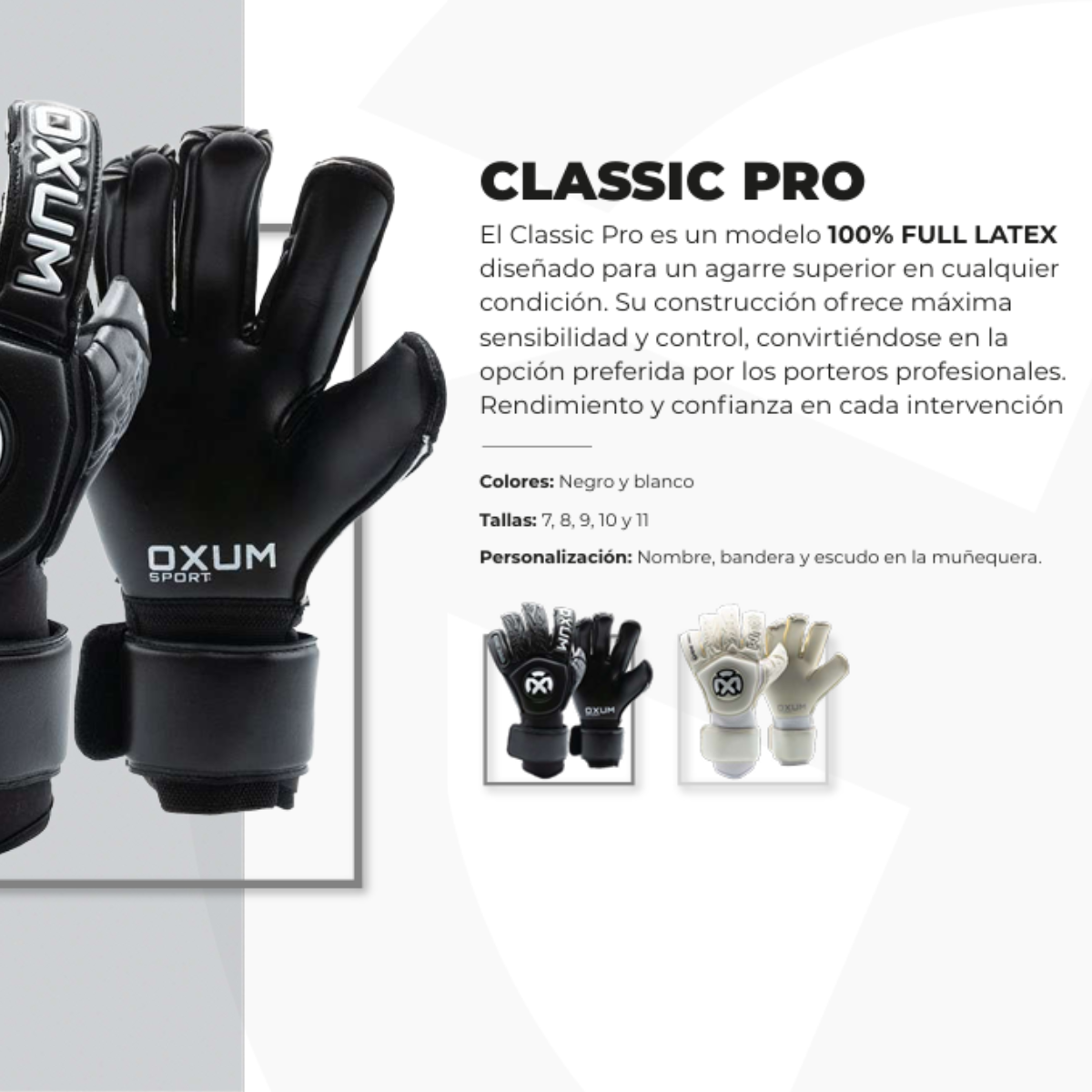GUANTES CLASSIC PRO BLACK PERSONALIZABLES