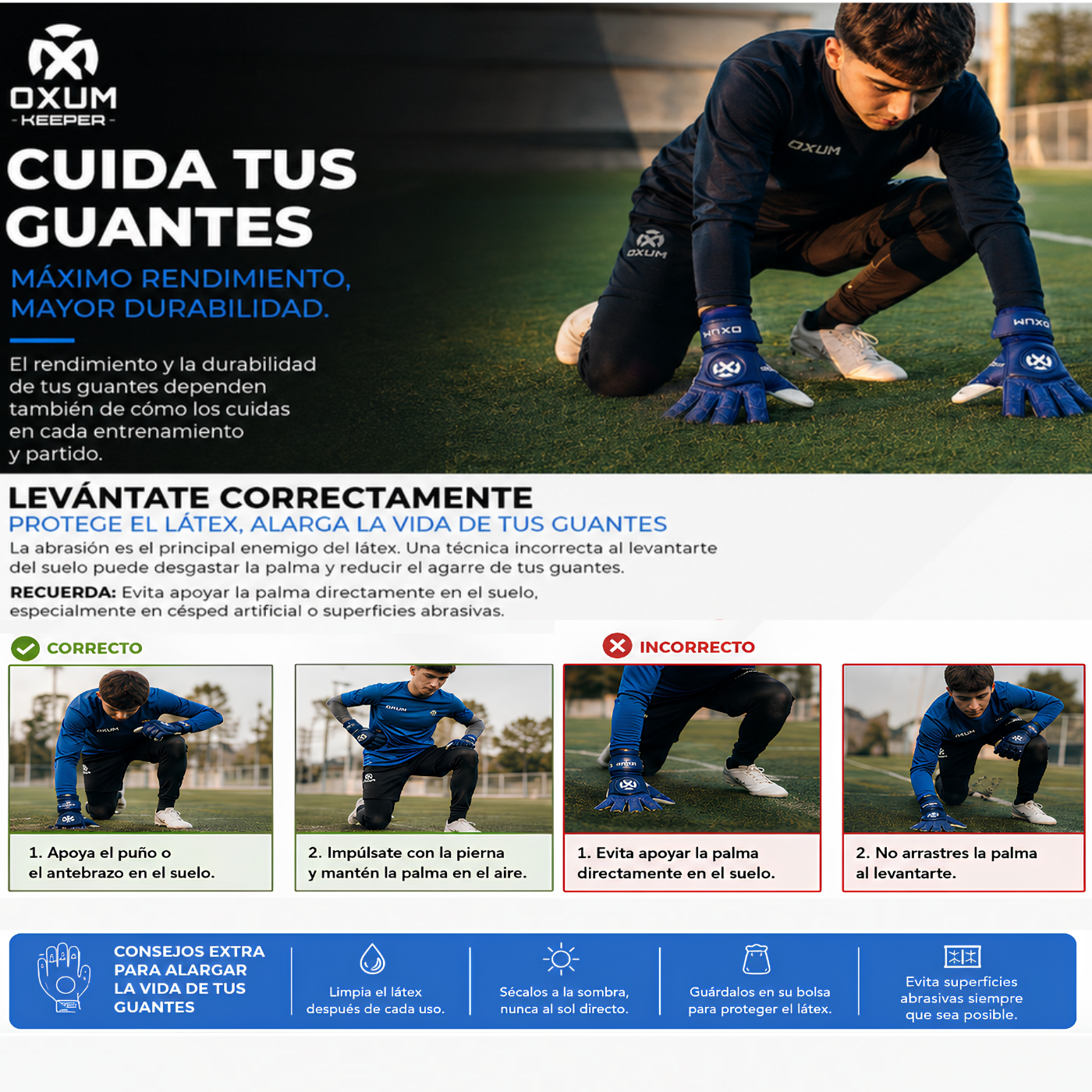 GUANTES OX PRO BLUE PERSONALIZABLES